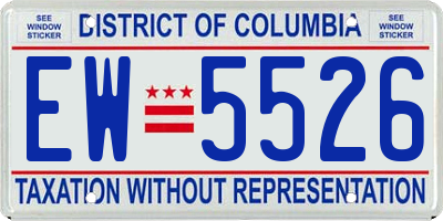 DC license plate EW5526