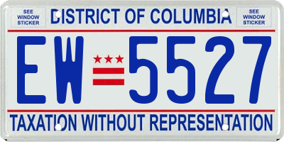 DC license plate EW5527