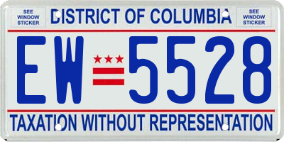 DC license plate EW5528