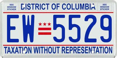 DC license plate EW5529