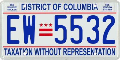 DC license plate EW5532