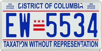 DC license plate EW5534