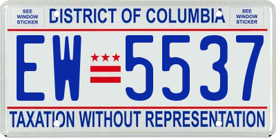 DC license plate EW5537