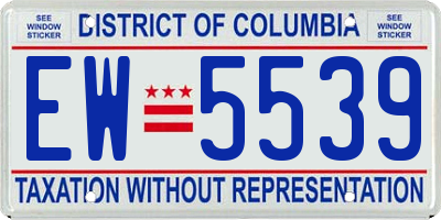 DC license plate EW5539