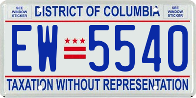 DC license plate EW5540
