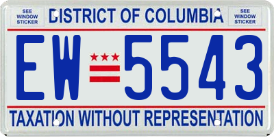 DC license plate EW5543