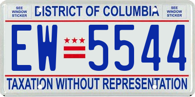 DC license plate EW5544