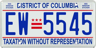 DC license plate EW5545