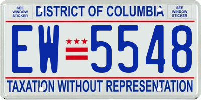DC license plate EW5548