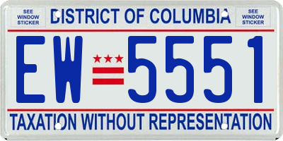 DC license plate EW5551