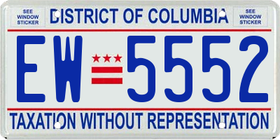DC license plate EW5552