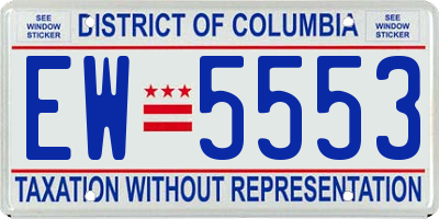 DC license plate EW5553