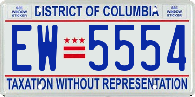 DC license plate EW5554