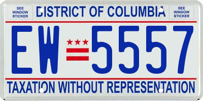 DC license plate EW5557
