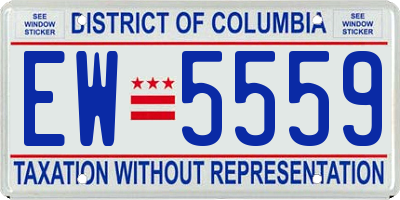 DC license plate EW5559