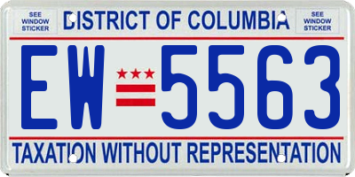 DC license plate EW5563