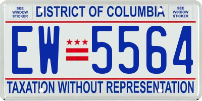 DC license plate EW5564