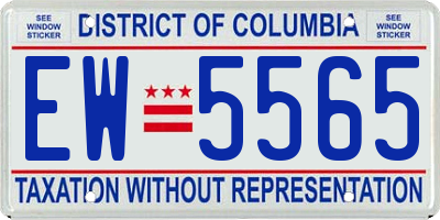 DC license plate EW5565