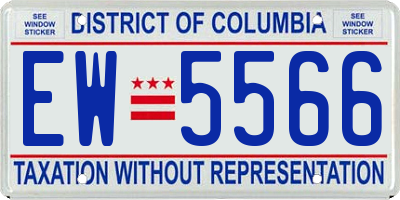 DC license plate EW5566