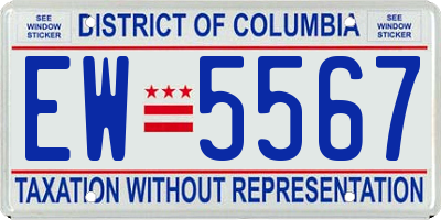 DC license plate EW5567