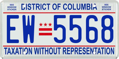 DC license plate EW5568