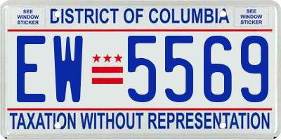 DC license plate EW5569