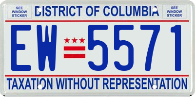 DC license plate EW5571