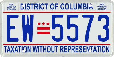 DC license plate EW5573