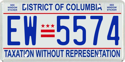 DC license plate EW5574