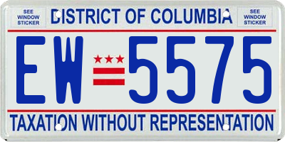 DC license plate EW5575