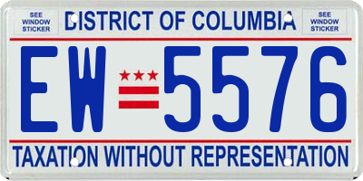 DC license plate EW5576