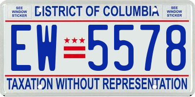 DC license plate EW5578