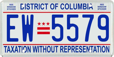 DC license plate EW5579