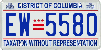 DC license plate EW5580