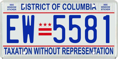 DC license plate EW5581