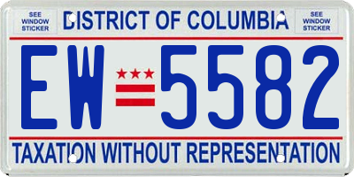 DC license plate EW5582