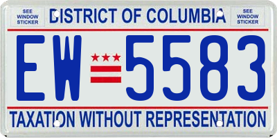 DC license plate EW5583