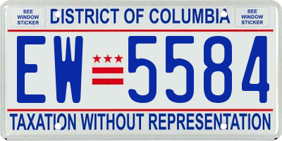 DC license plate EW5584
