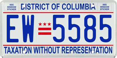 DC license plate EW5585
