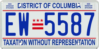 DC license plate EW5587