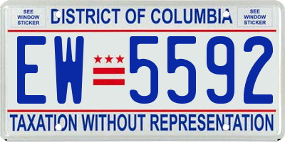 DC license plate EW5592