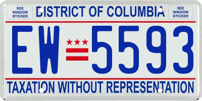 DC license plate EW5593