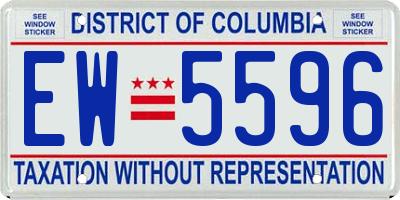 DC license plate EW5596
