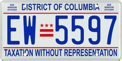 DC license plate EW5597