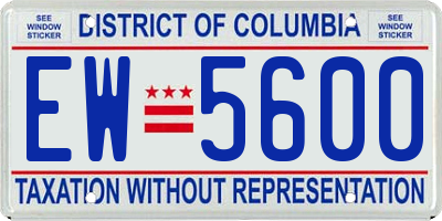 DC license plate EW5600