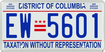 DC license plate EW5601