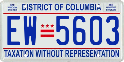 DC license plate EW5603