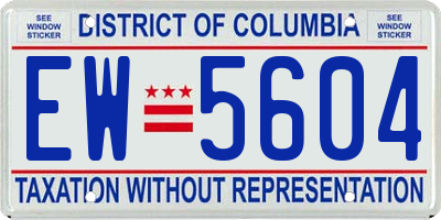 DC license plate EW5604