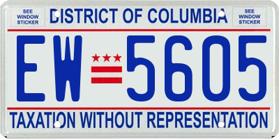 DC license plate EW5605