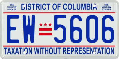 DC license plate EW5606